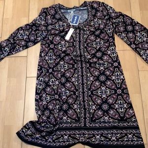 NWT Max Studio boho purple paisley swing dress